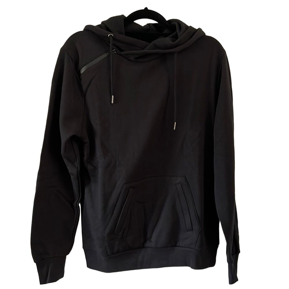 Sovereign Code Size S Black Hooded Sweatshirt Pockets NWT Minimalist